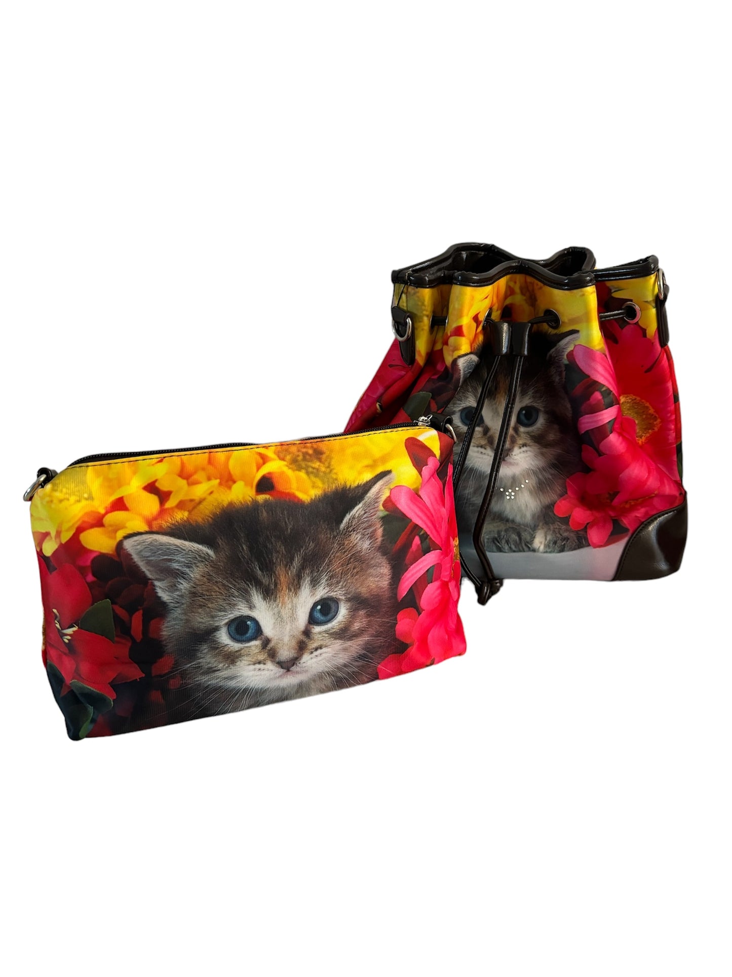 Handtas Ella Poes Bloemen C37