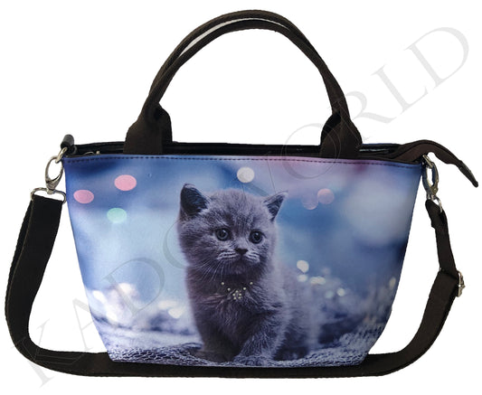 Handtas Lynn Poes Kitten Blauw C20