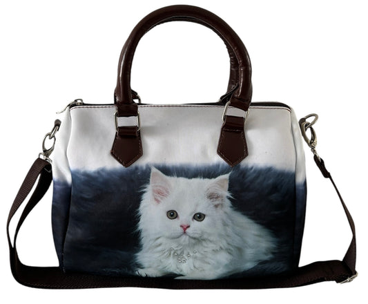 Handtas Bobbi Poes Wit Zetel C56