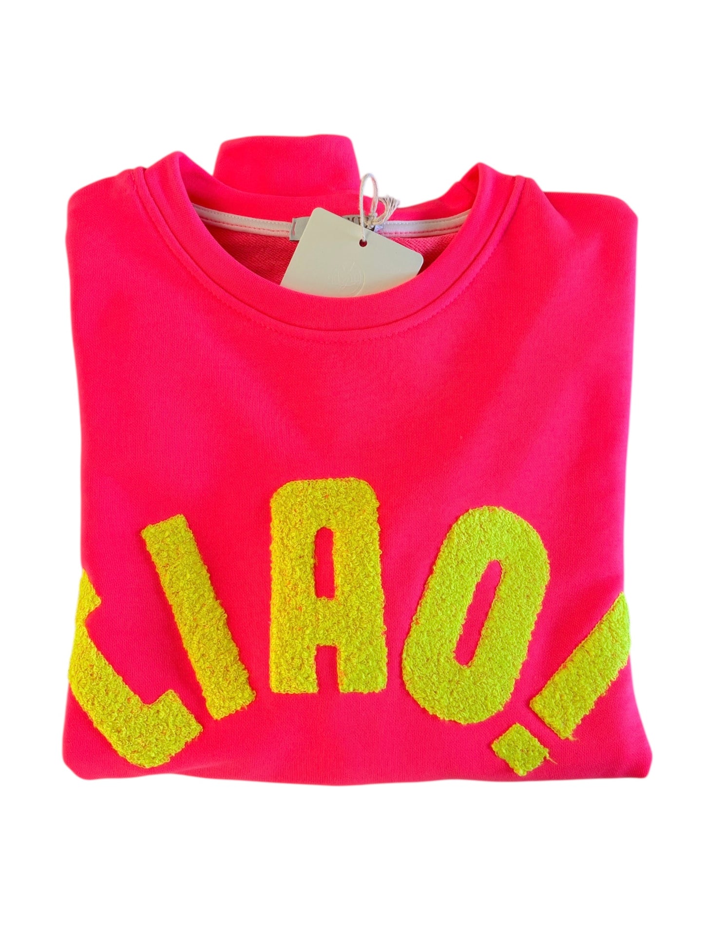 Trui "Ciao" Roze/Geel