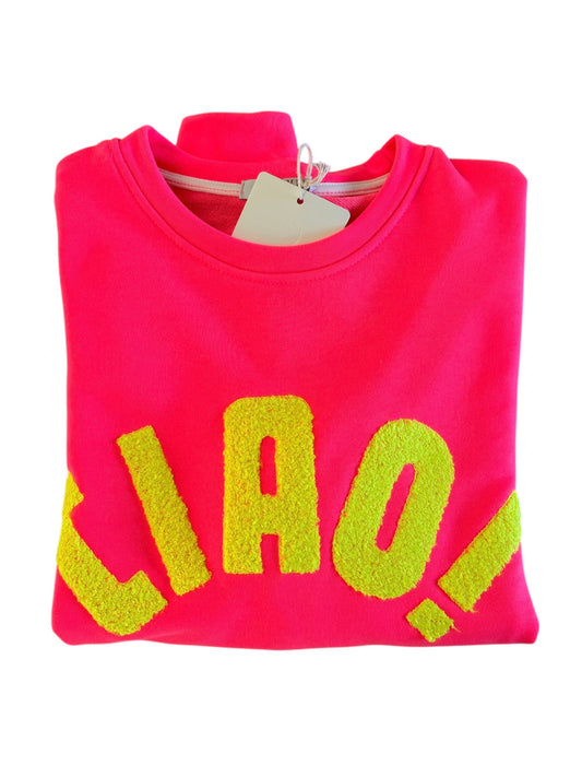 Trui "Ciao" Roze/Geel