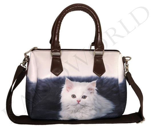 Handtas Bobbi Poes Wit Zetel C56